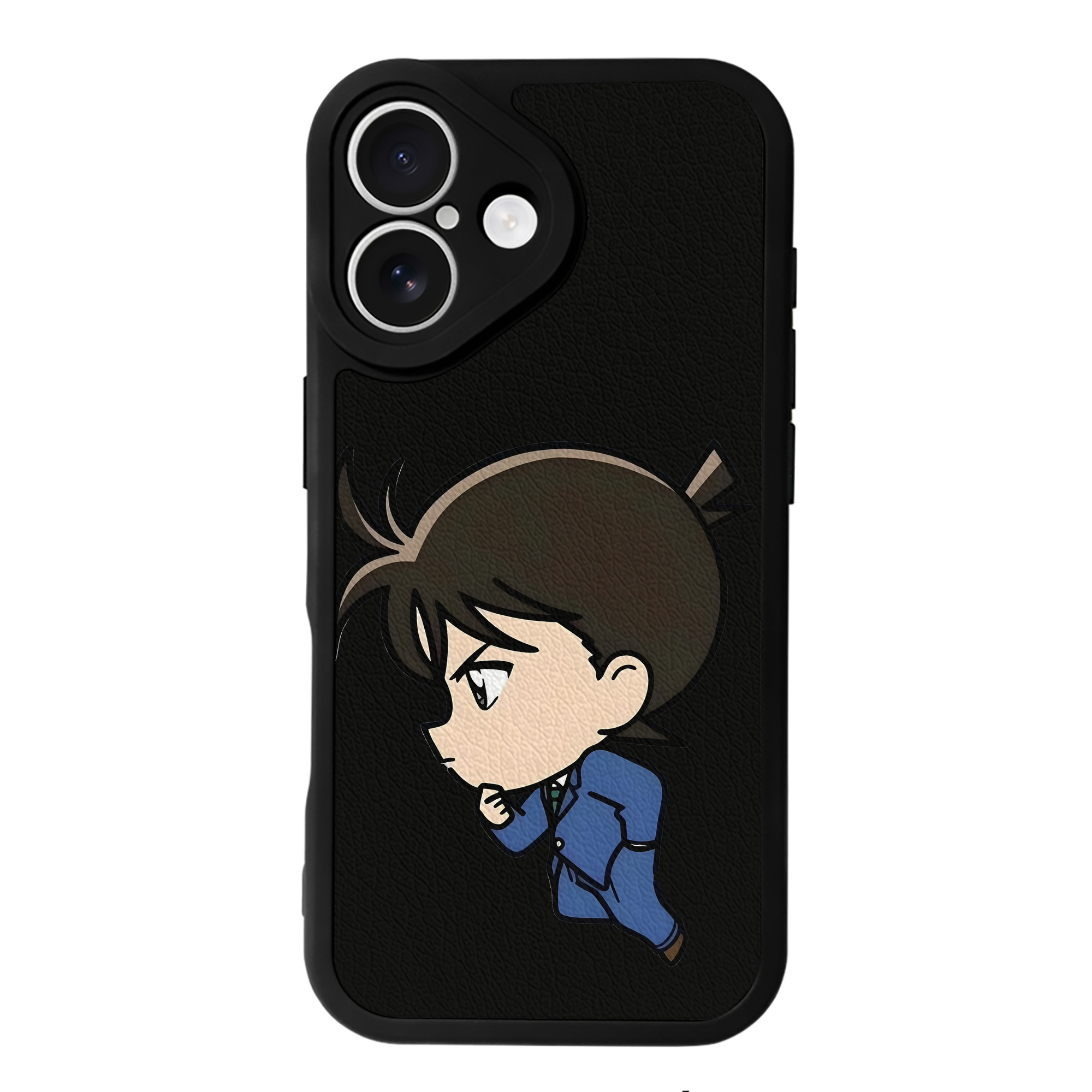 （画像用） 名探偵コナン 江戸川 コナン Detective Conan Conan Edogawa 【iPhone 16シリーズ対応】シリコンスマホケース（レザー調） 材質：シリコン